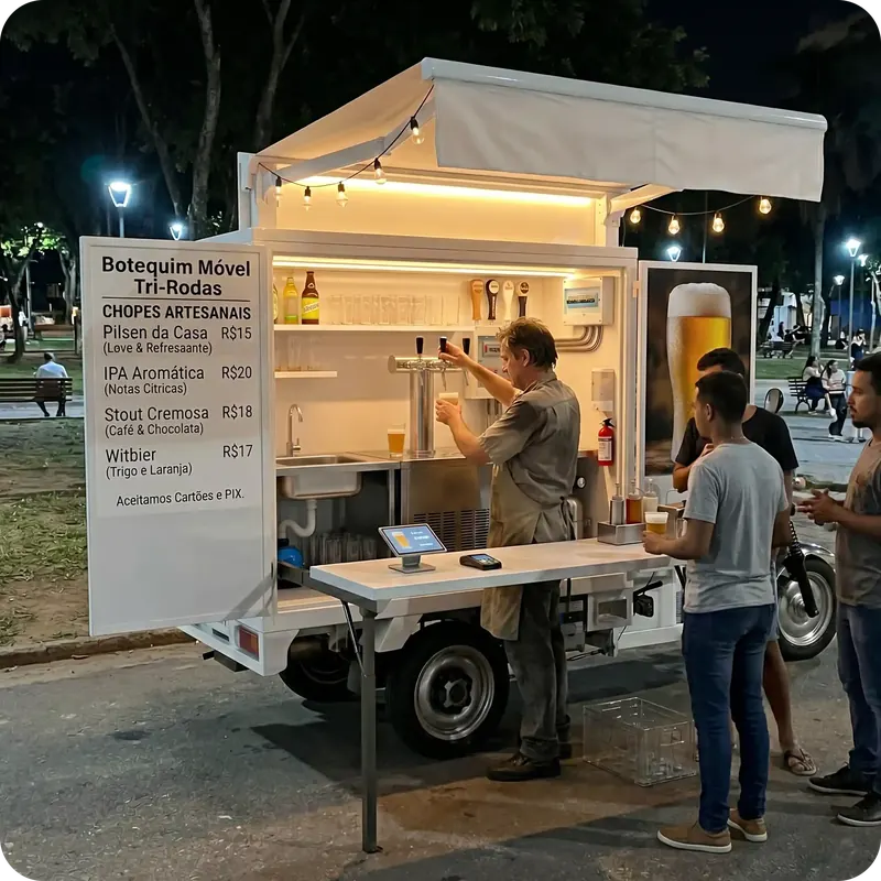 Mini food truck elétrico personalizado